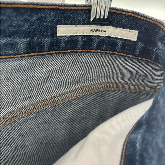 Marlow Distressed Blue Denim Shorts - Picture 3 of 6